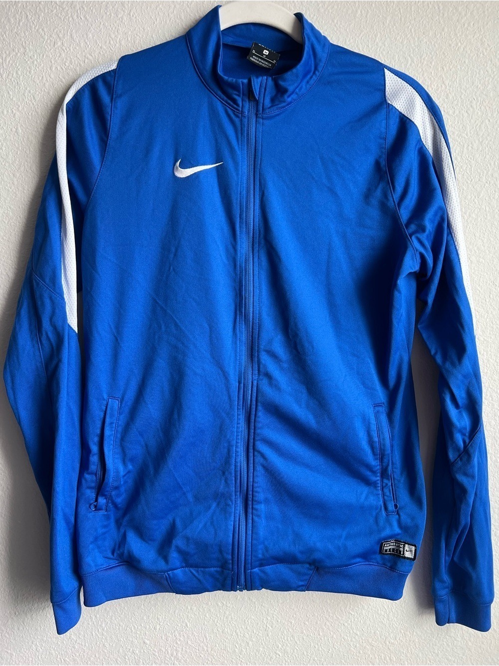 Nike Royal Blue Dri-FIT Athletic Jacket with White Swoosh